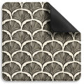 Ginkgo Fan Mahjong Mat — Black & Cream