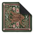 Leopard & Roses Mahjong Mat — Forest Green