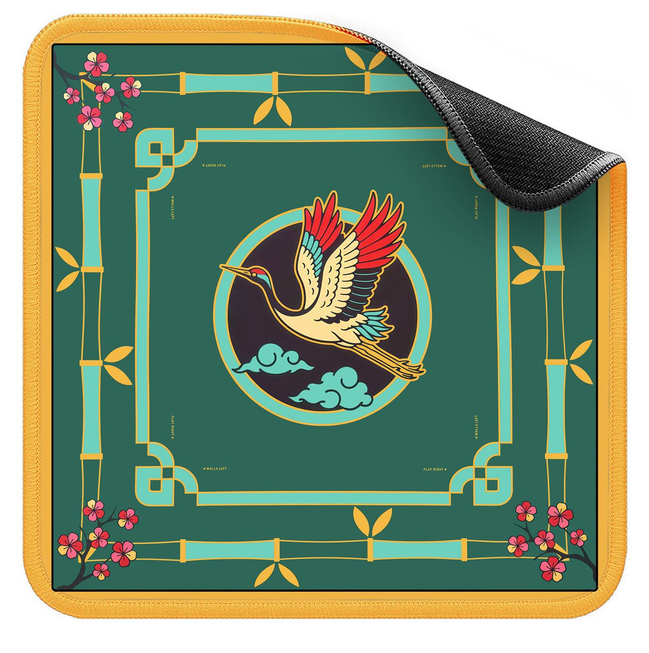 Crane & Cloud Mahjong Mat — Non-Slip Table Cover