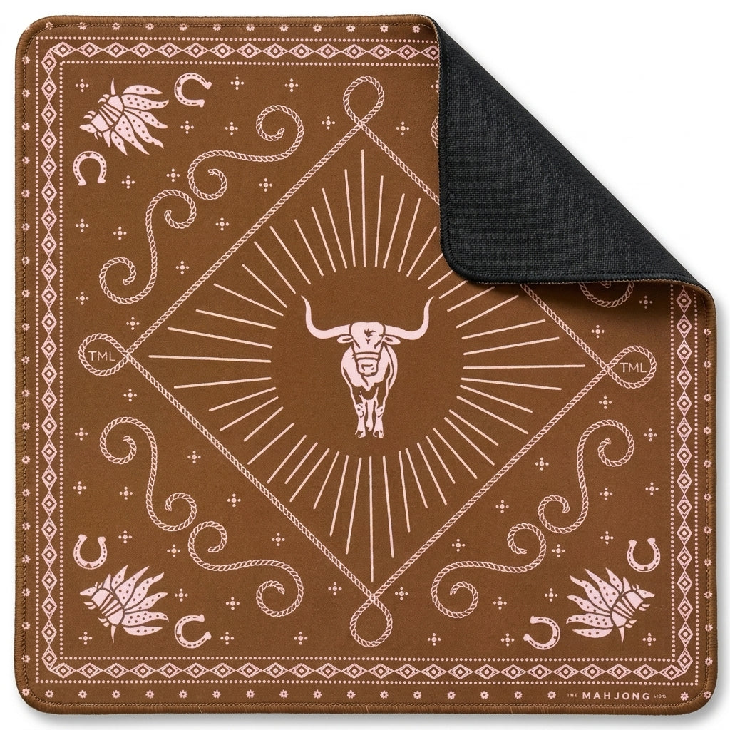 Longhorn Bandana Mahjong Mat — Rust