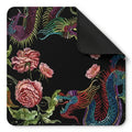 Dragons & Roses Mahjong Mat — Black