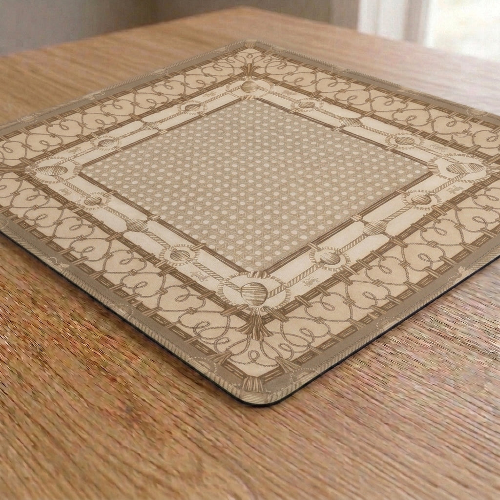 Passementerie Mahjong Mat — Camel & Cream