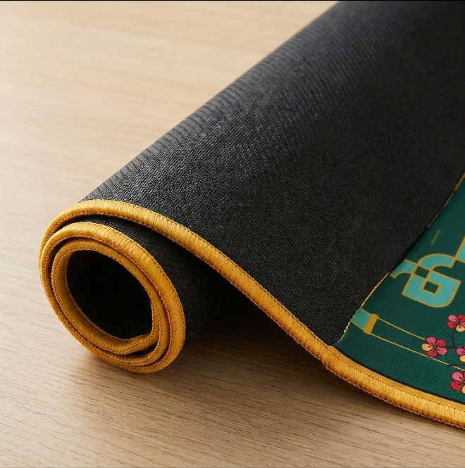 Crane & Cloud Mahjong Mat — Non-Slip Table Cover